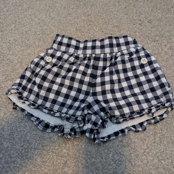 3 For $18 Janie and Jack Blue Gingham High Waist Shorts - Picture 3 of 6